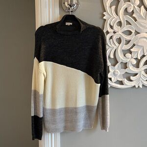 Hem & Thread Tri-Tone Turtleneck Sweater